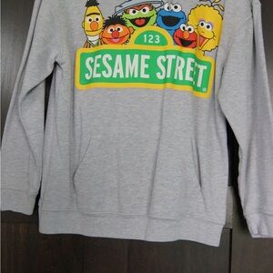 Sesame Street Gray Kids Sweater with Colorful Characters